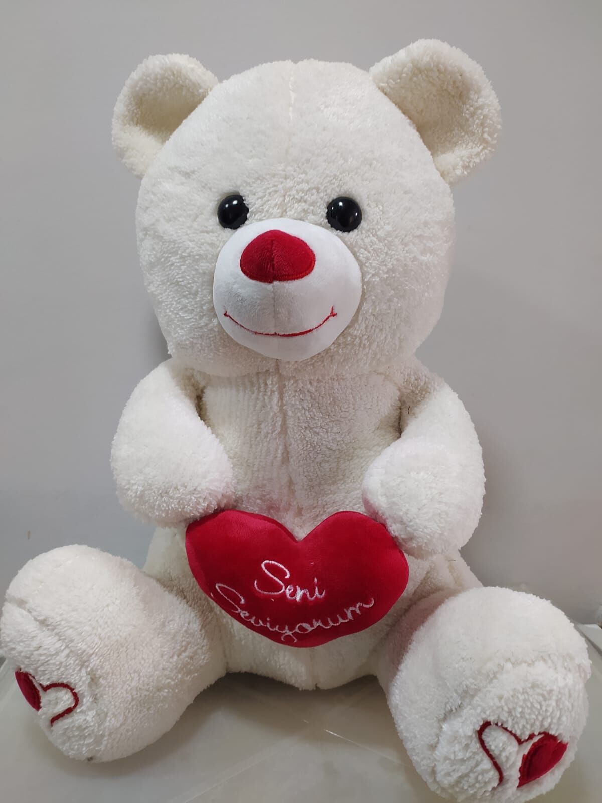 PELUŞ 45 CM KALPLİ AYI UCR-004