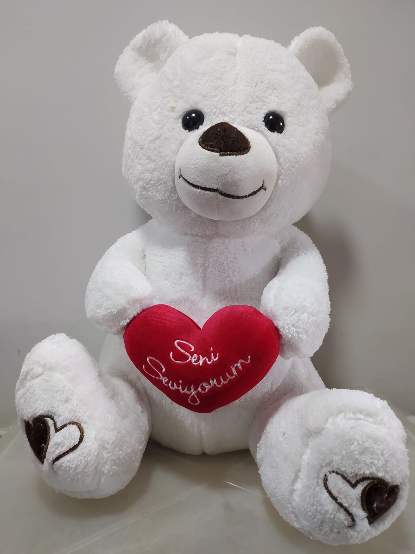 PELUŞ 45 CM BEYAZ AYI UCR-004