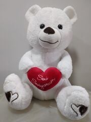 PELUŞ 45 CM BEYAZ AYI UCR-004