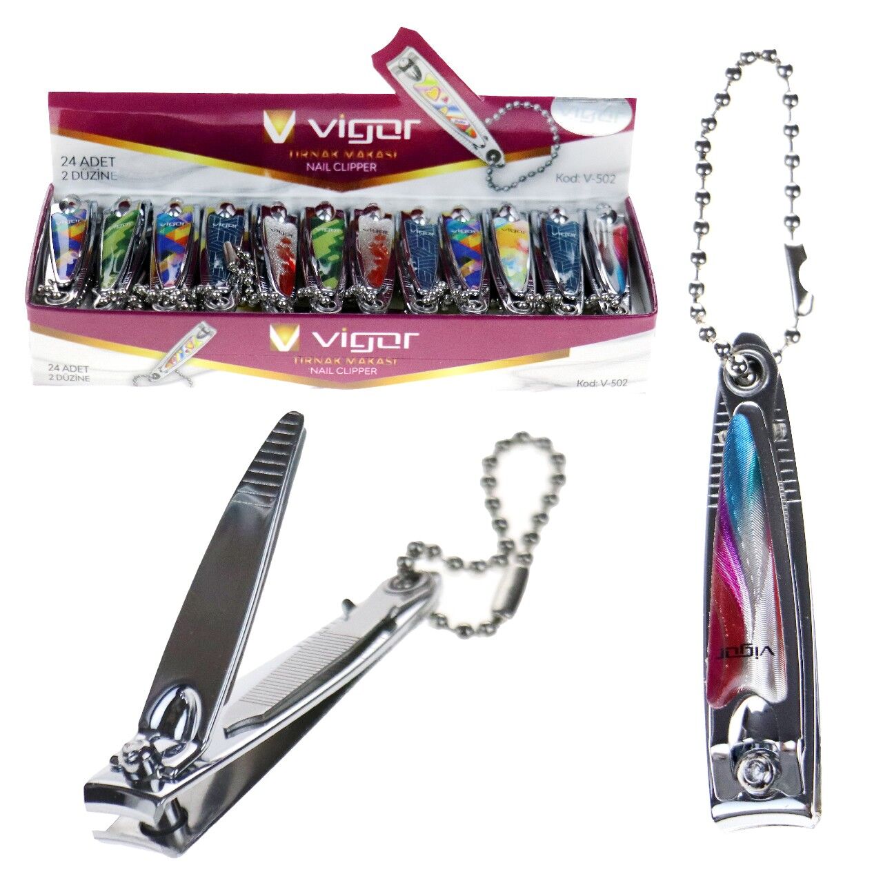 VİGOR KÜÇÜK TIRNAK MAKASI RENKLİ V-502