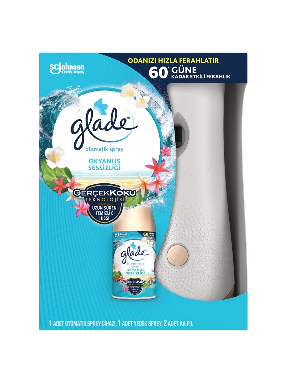 GLADE MAKİNE+YEDEK OKYANUS SESSİZLİĞİ 269 ML OTOMATİK SPREY
