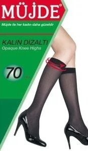 MÜJDE KALIN DİZ ALTI ÇORAP 500/SİYAH