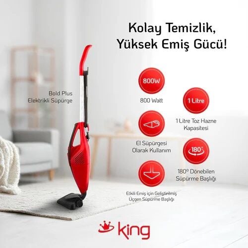 KİNG BOLD PLUS ELEKTRİKLİ DİK SÜPÜRGE