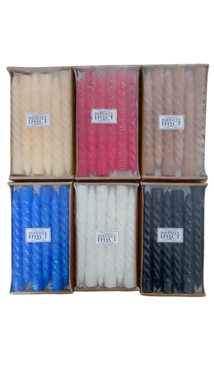 İNFİNİTY BURGULU ŞAMDAN MUMU 2,2X18 CM (PK 12 Lİ)