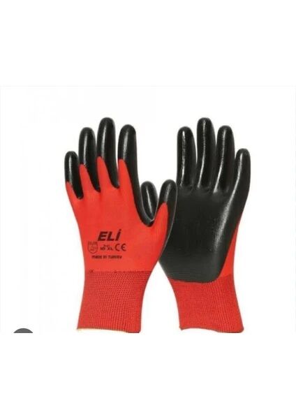 BY ELİ İŞÇİ ELDİVENİ KIRMIZI-SİYAH NO:10