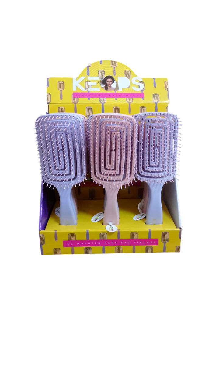 KEOPS 3D SAÇ FIRÇASI KARE BÜYÜK (KUTU 12 Lİ)