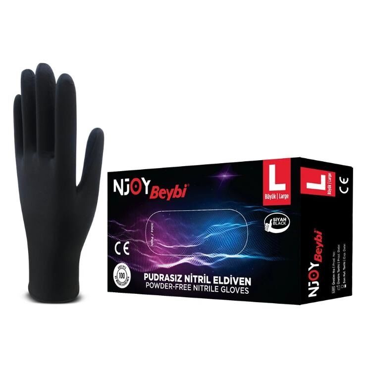BEYBİ NİJOY L PUDRASIZ ELDİVEN SİYAH LATEKS