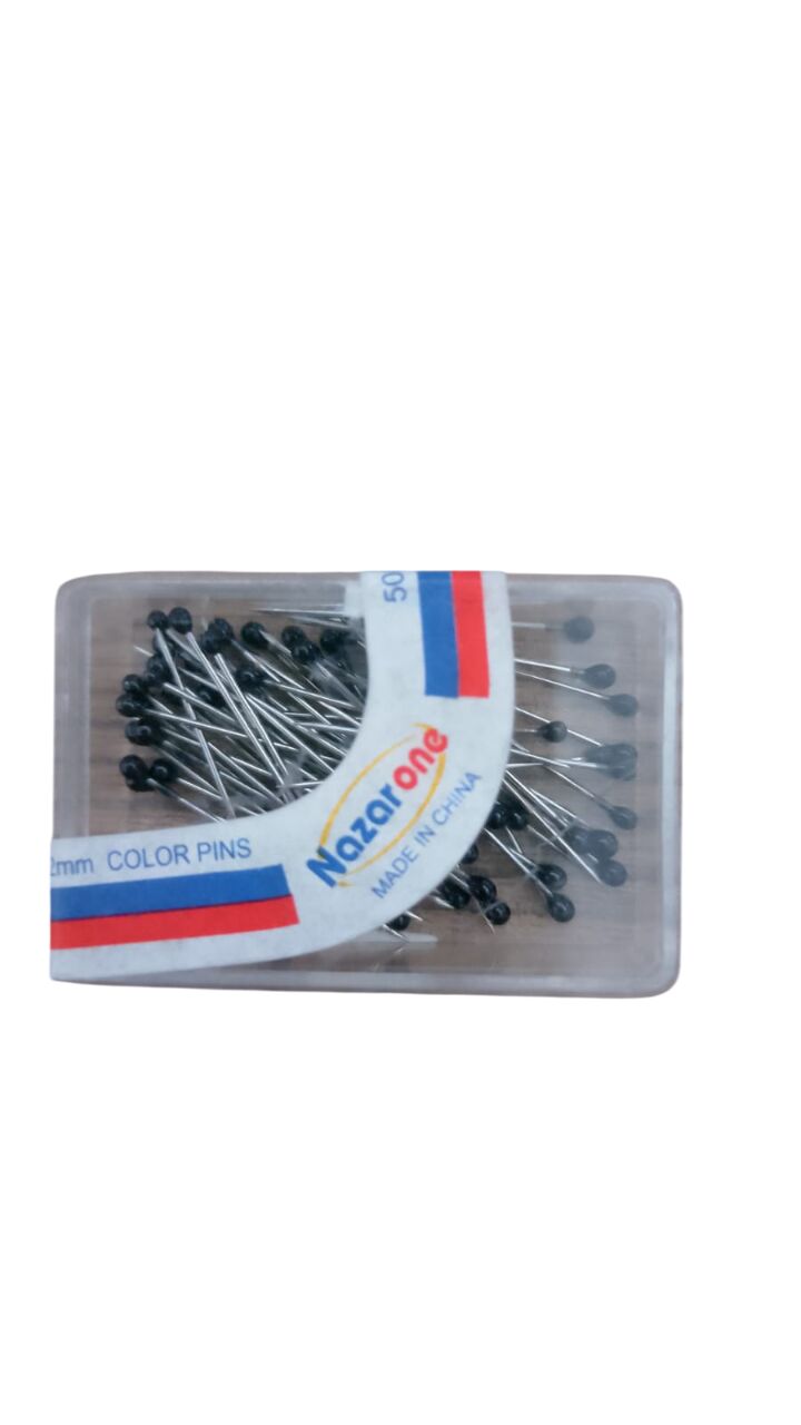 NAZARONE MİNELİ CAMBAŞLI SİYAH TOPLU İĞNE 50 Lİ