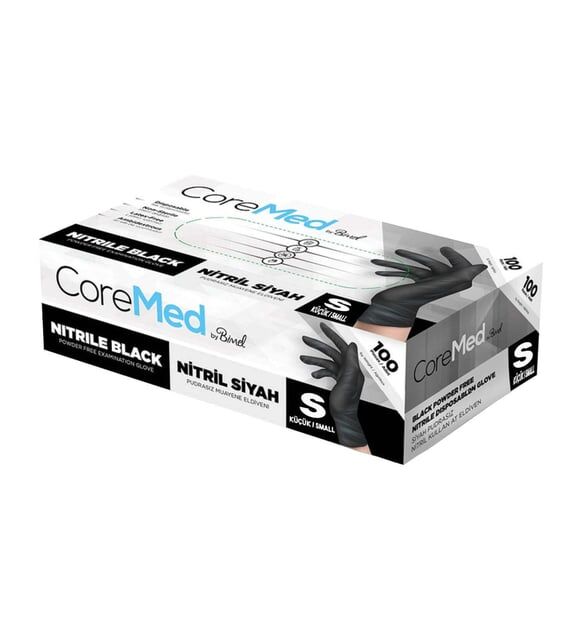 BİMEL COREMED S NİTRİL ELDİVEN PUDRASIZ SİYAH LATEKS