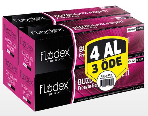 FLODEX ORTA BOY BUZDOLABI POŞETİ 4 AL 3 ÖDE 4 LÜ