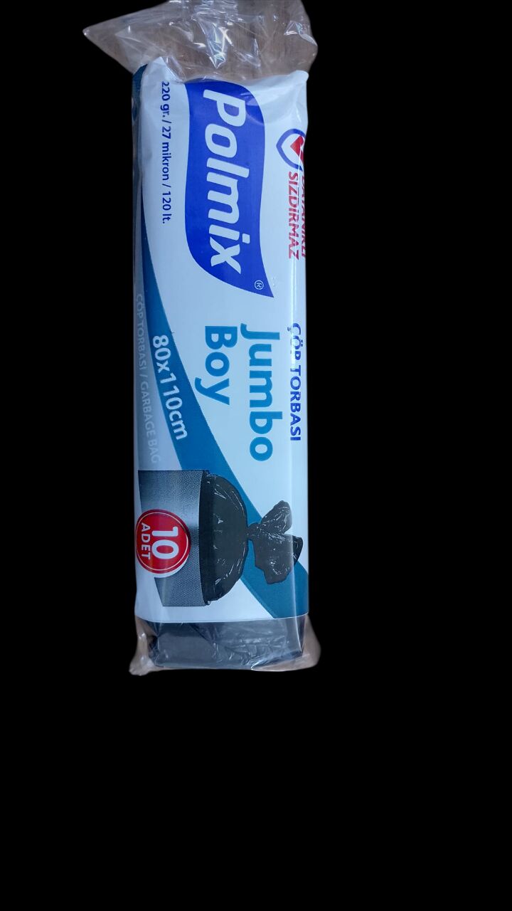 POLMİX JUMBO ÇÖP POŞETİ 80X110 CM 220 GR 10 LU (PK 20 Lİ)