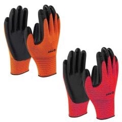 DEMİR SAFETY NİTRİL ELDİVEN ZEBRA KIRMIZI MAVİ TURUNCU NO:10