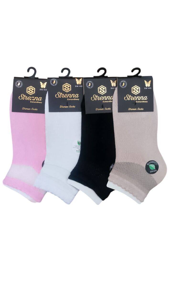 STRENNA BAYAN TÜLLÜ ASORTİ PATİK ÇORAP BAMBU 36-40