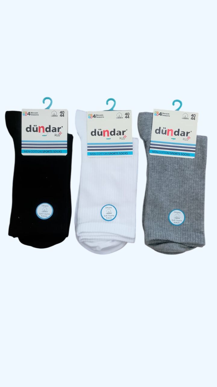 DÜNDAR ERKEK SPOR ÇORAP PAMUKLU PLUS 40-44