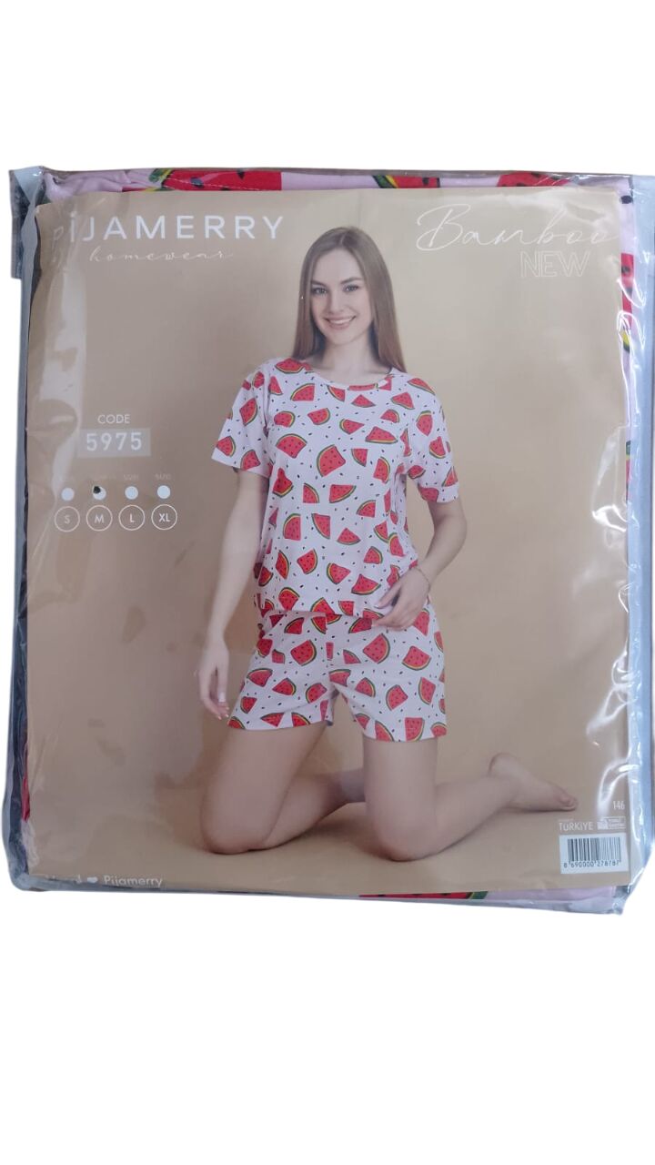 PİJAMERRY BAYAN ROTASYON GENÇ KISA KOL ŞORT TAKIMI KARIŞIK RENK