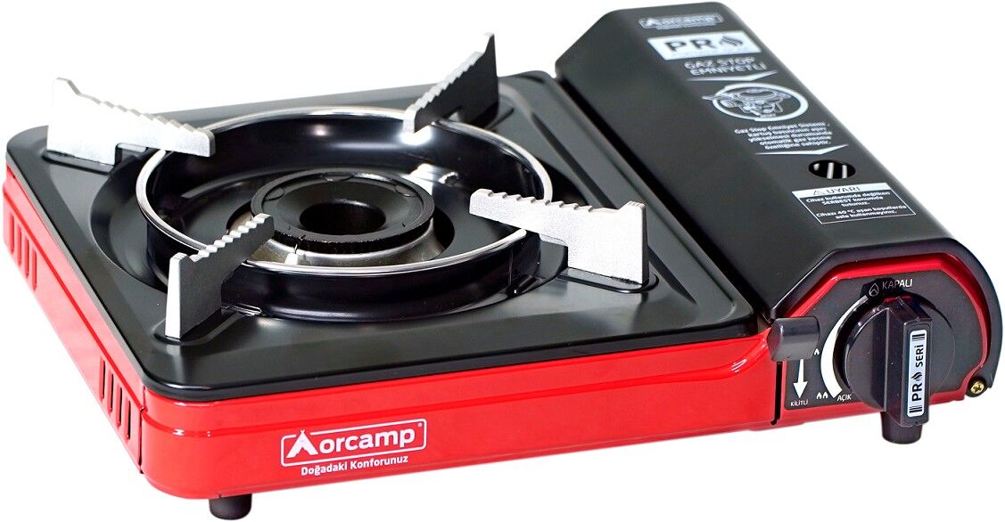 ORCAMP TEKLİ PORTATİF OCAK GAZ STOP EMNİYETLİ GRİ