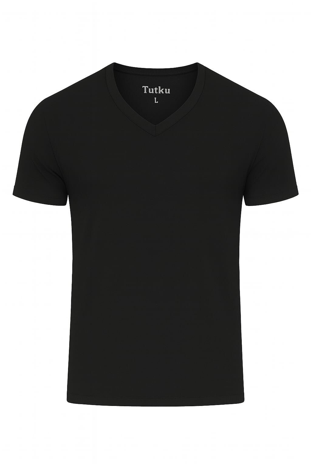 TUTKU ELİT L ELASTAN V YAKA ATLET SİYAH