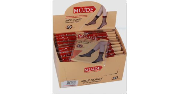 MÜJDE İNCE SOKET ÇORAP TURUNCU KUTU 500/SİYAH