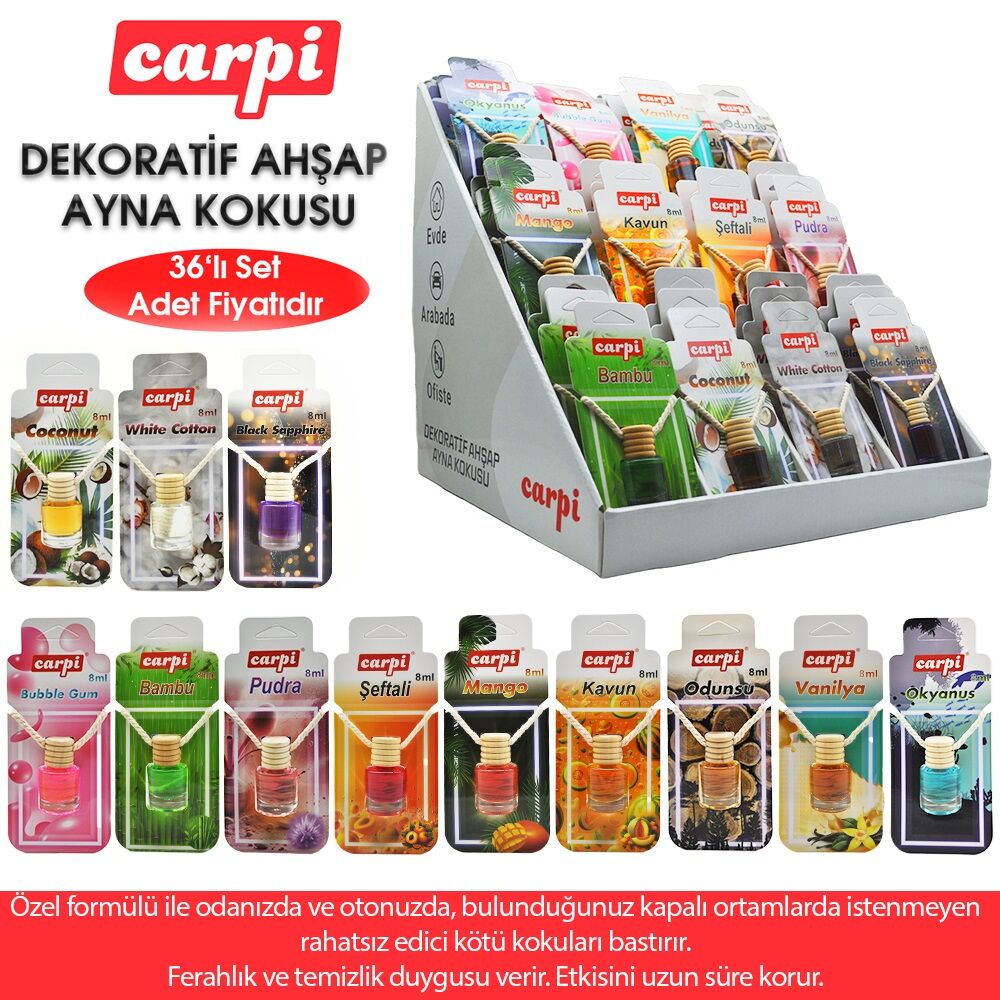 CARPİ DEKORATİF OTO KOKUSU 8 ML(STANT 36 LI)