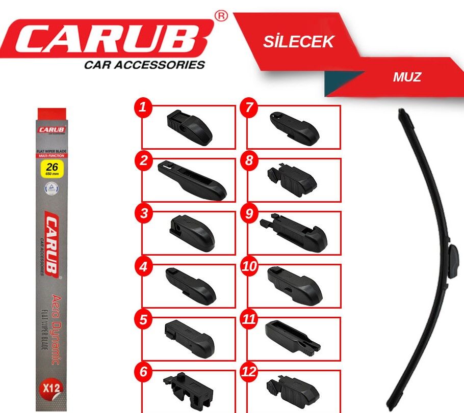CARUB SİLECEK 12 APARATLI 26 İNC 650 MM