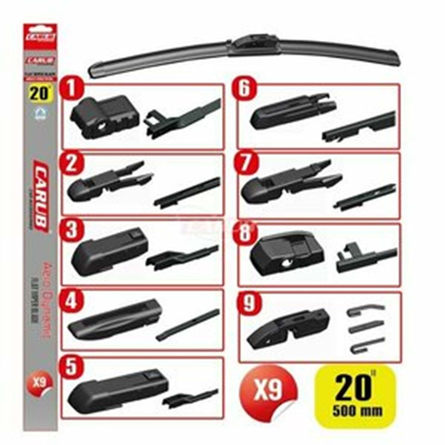 CARUB SİLECEK 9 APARATLI 20 İNC 500 MM