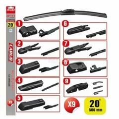 CARUB SİLECEK 9 APARATLI 20 İNC 500 MM