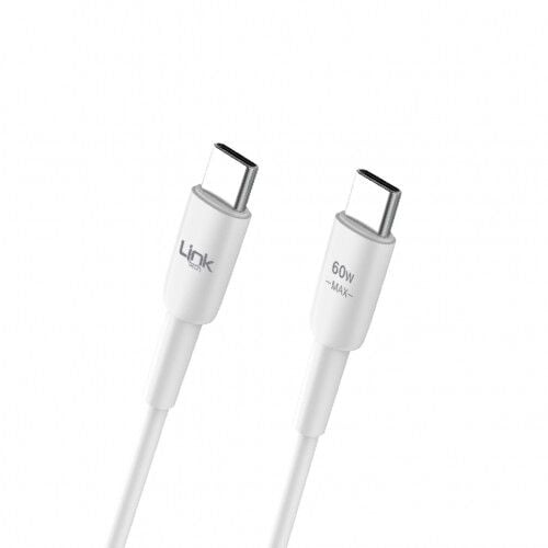 LİNKTECH K604 TYPE-C TO TYPE-C ŞARJ KABLOSU BEYAZ 60W HIZLI