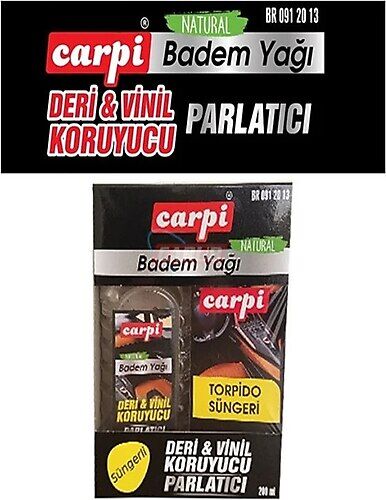 CARPİ SÜNGERLİ DERİ&VİNİL KORUYUCU PARLATICI 200 ML BADEM YAĞI(KOLİ 20 Lİ)