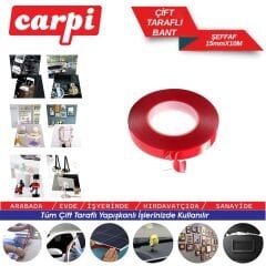 CARPİ ÇİFT TARAFLI BANT ŞEFFAF 15MMX10MT POŞETLİ