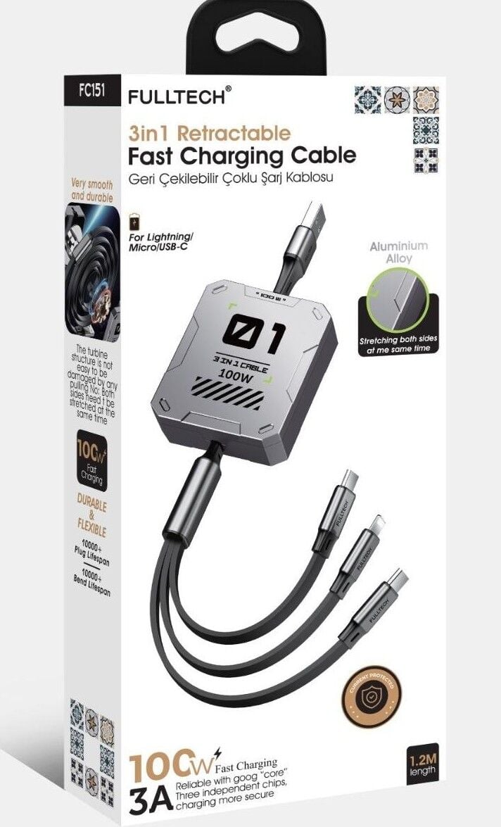 FULLTECH FC151 3A L+M+C 1,2 M KABLO 100W