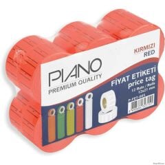 PİANO FİYAT ETİKETİ  KIRMIZI 12 Lİ