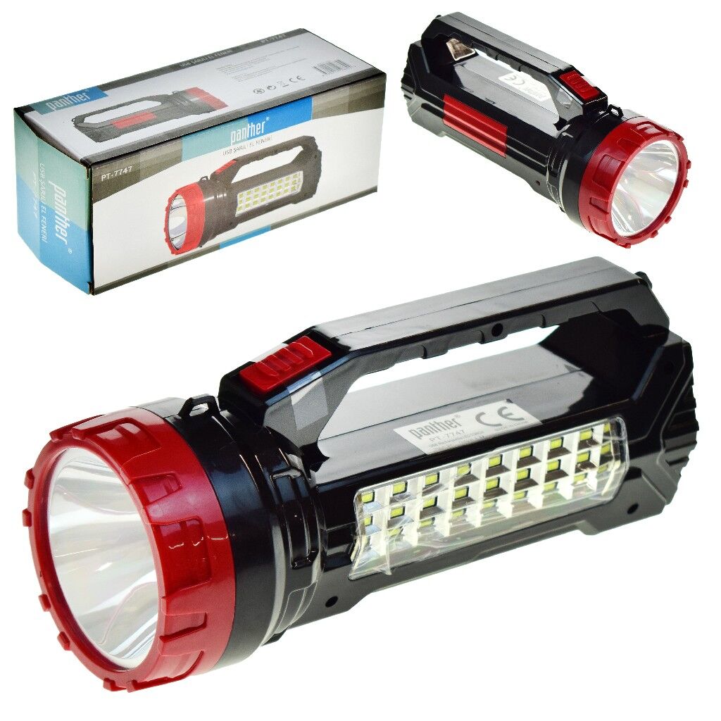 PANTHER USB ŞARJLI EL FENERİ PT-7747