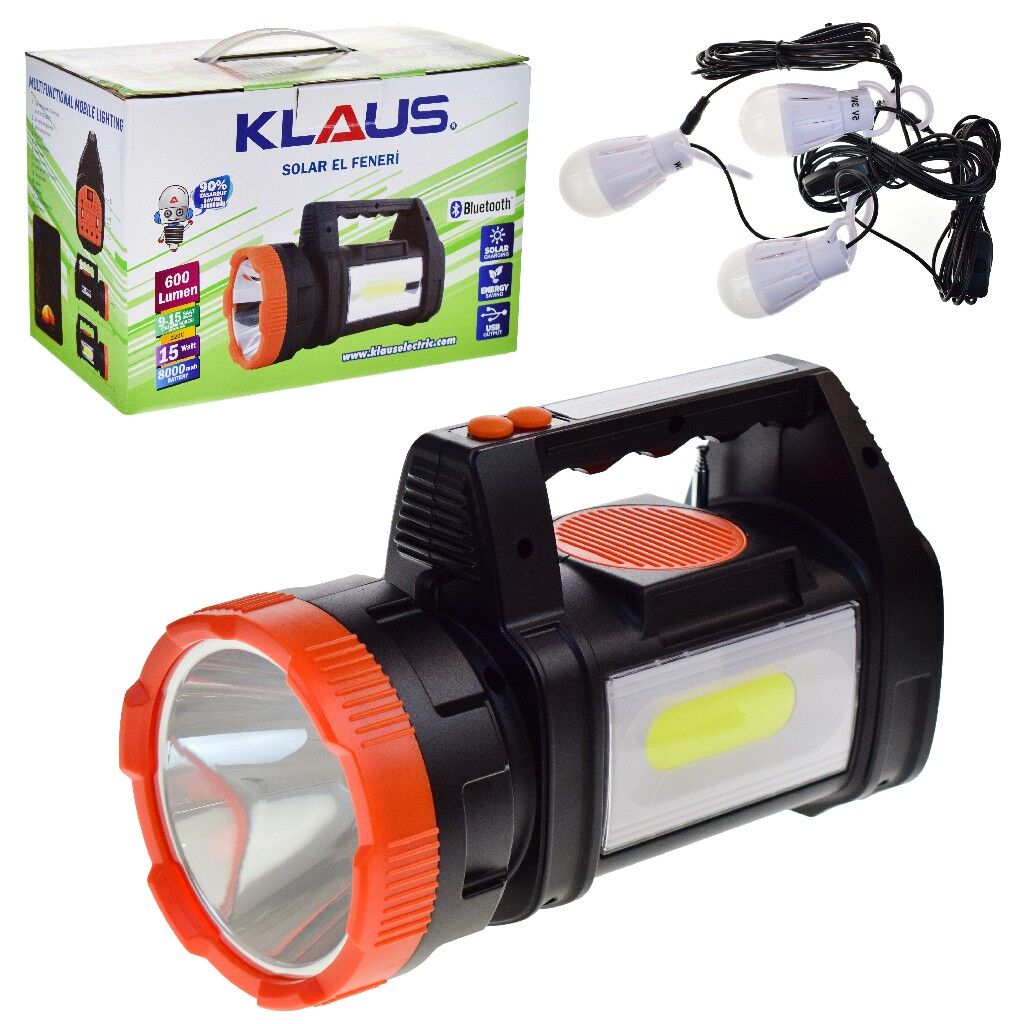 KLAUS 15W ŞARJLI SOLAR FENER RADYO BLUETOOTH KE47725