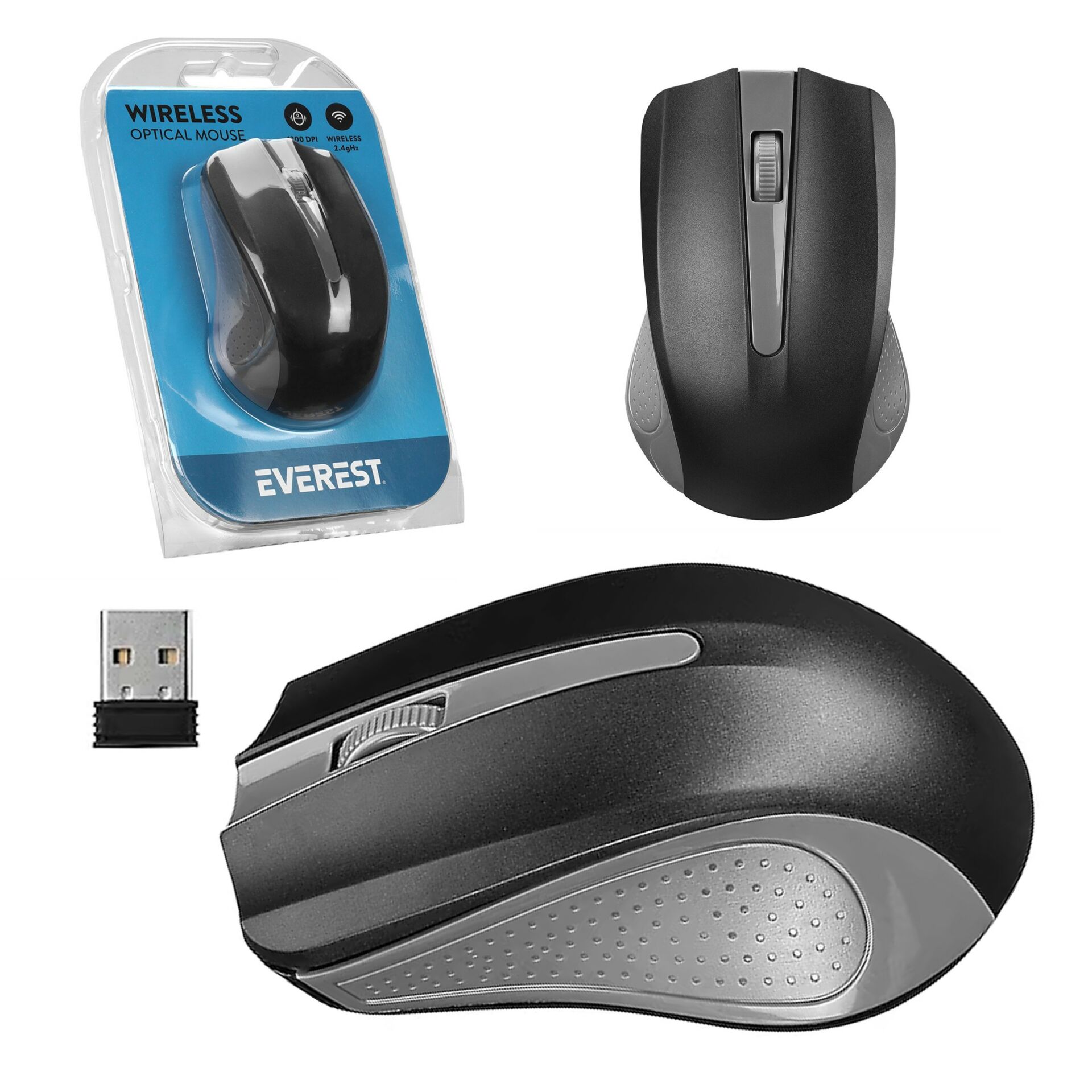 EVEREST KABLOSUZ MOUSE GRİ SM-537