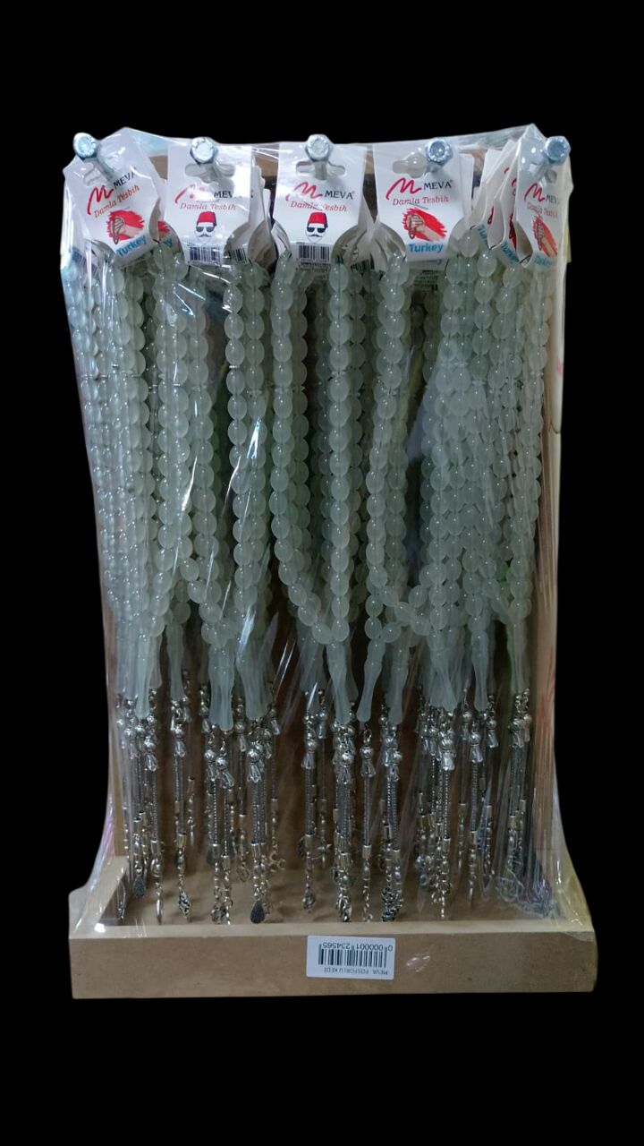 MEVA M65 FOSFORLU KEDİ GÖZÜ TESBİH STANT 60 LI