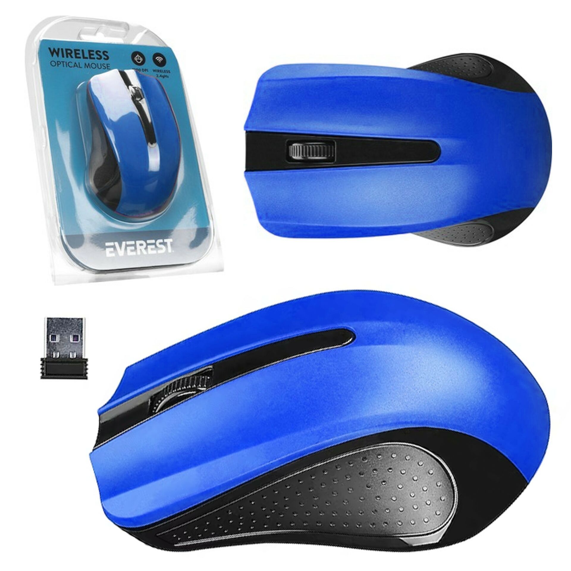 EVEREST KABLOSUZ MOUSE MAVİ SM-537