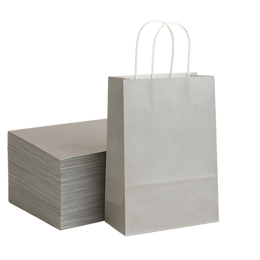 ELBİPAK KRAFT ÇANTA GÜMÜŞ PUANTİYELİ 31X41 CM 25 Lİ