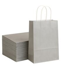 ELBİPAK KRAFT ÇANTA GÜMÜŞ PUANTİYELİ 31X41 CM 25 Lİ