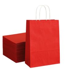 ELBİPAK KRAFT ÇANTA KIRMIZI PUANTİYELİ 31X41 CM 25 Lİ