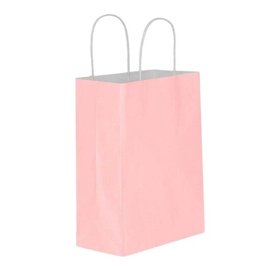ELBİPAK KRAFT ÇANTA TOZ PEMBE PUANTİYELİ 25X31 CM 25 Lİ