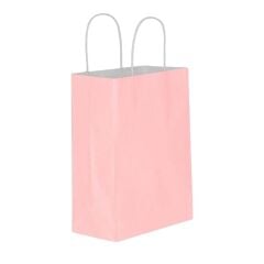 ELBİPAK KRAFT ÇANTA TOZ PEMBE PUANTİYELİ 25X31 CM 25 Lİ