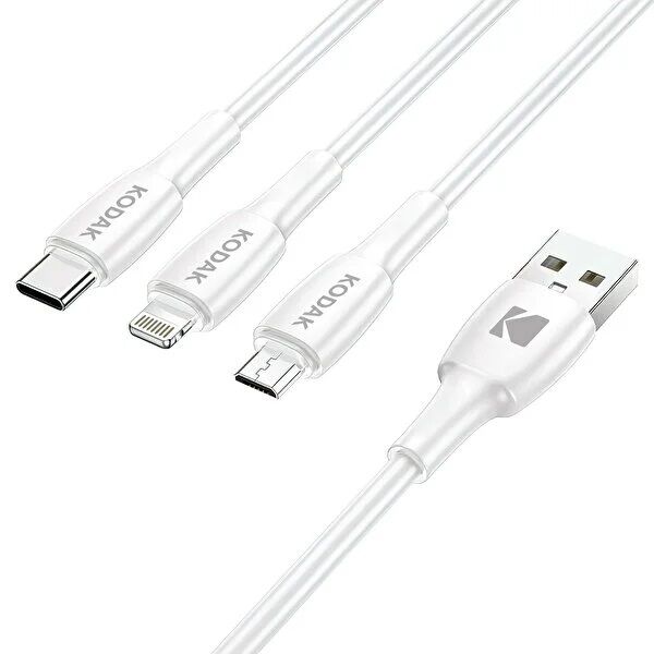 KODAK 3 LÜ KABLO ANDROİD VE İPHONE İÇİN