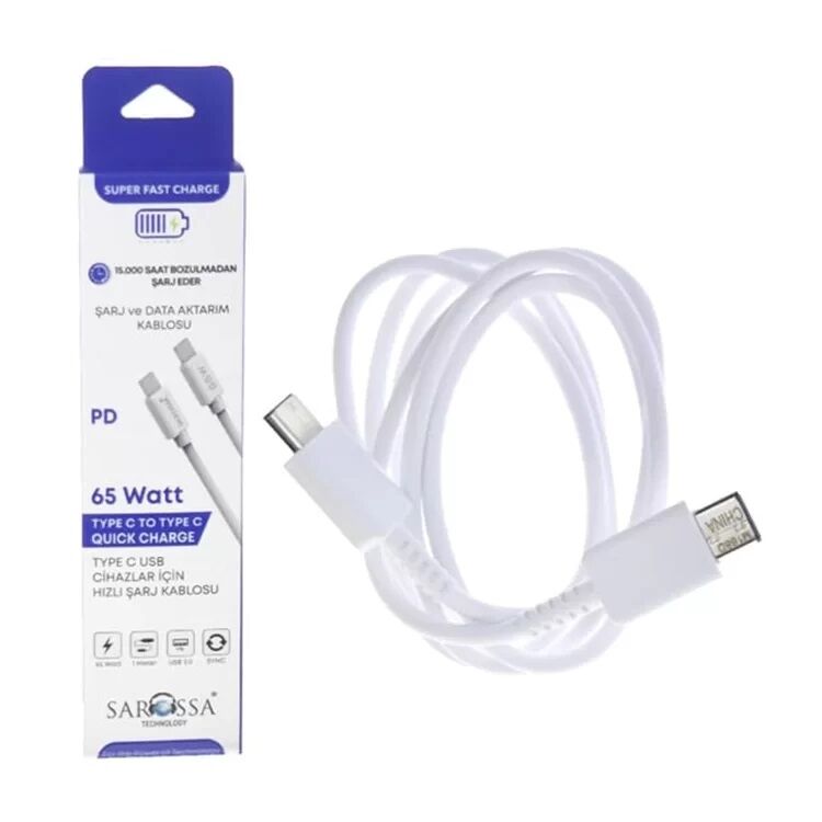 SRS S478 TYPE-C TO TYPE-C HIZLI ŞARJ KABLOSU 65 W
