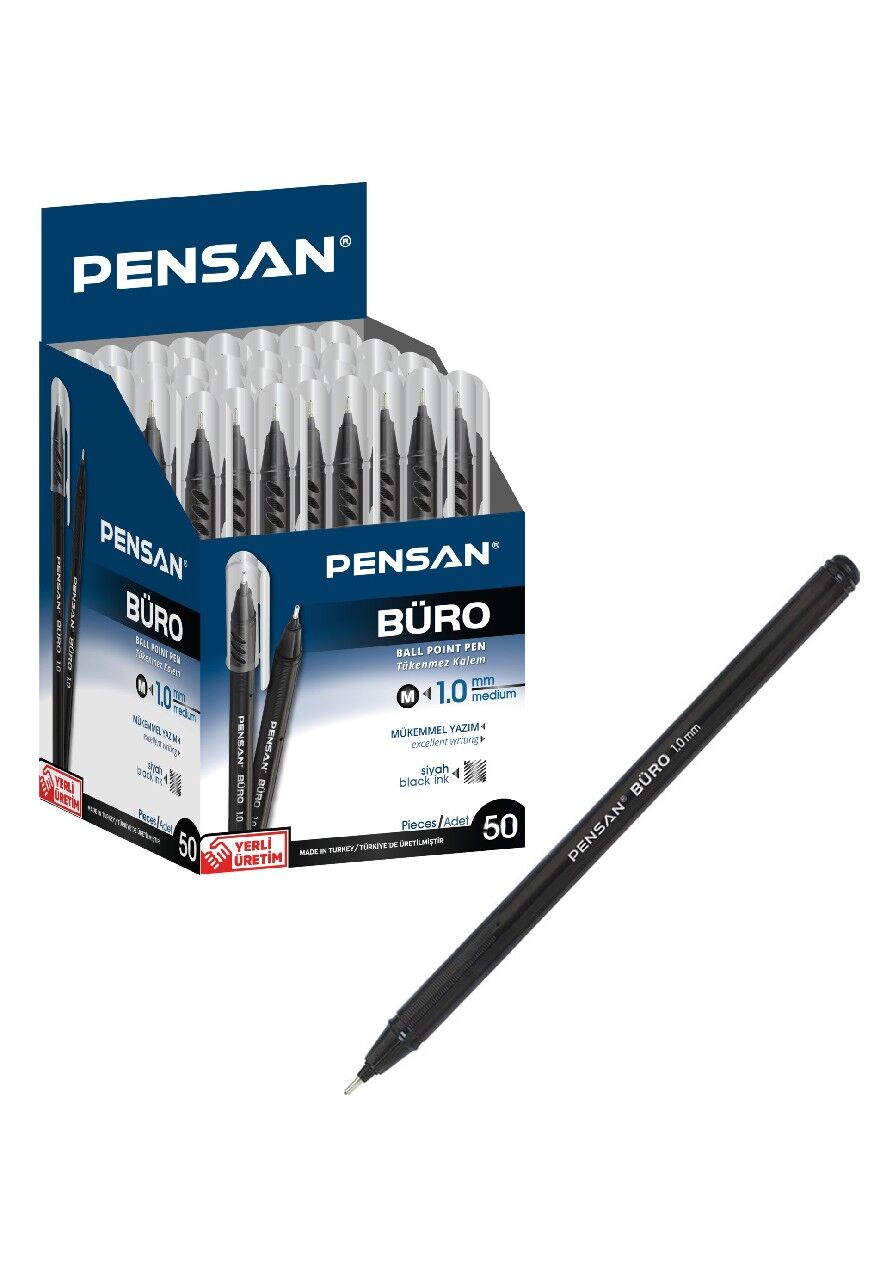 PENSAN 1 MM BÜRO SİYAH TÜKENMEZ KALEM
