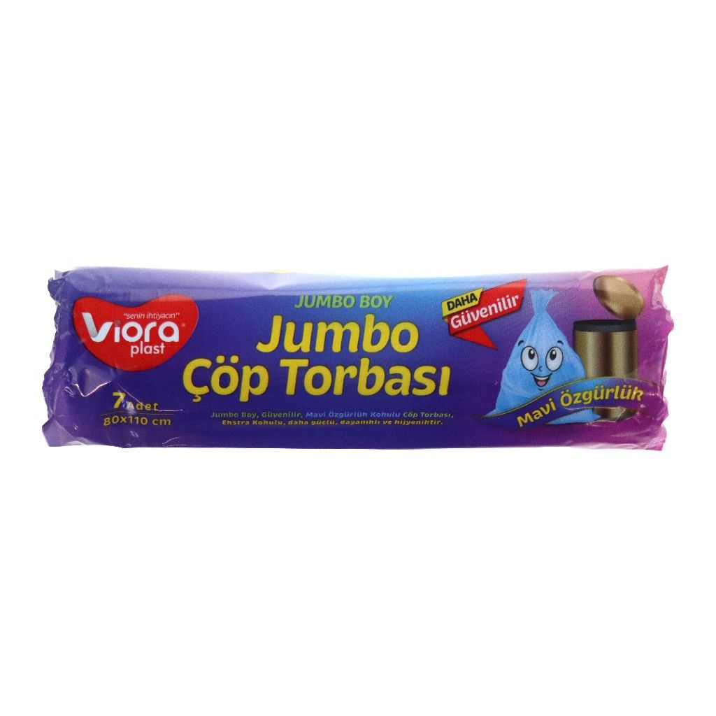 VİORA STANDART JUMBO BOY MAVİ ÇÖP POŞETİ 7 AD
