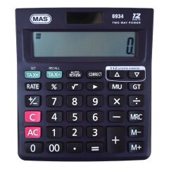 MAS HESAP MAKİNESİ OFİS TİPİ ORTA BOY(PİLLİ VE GÜNEŞ ENERJİLİ)