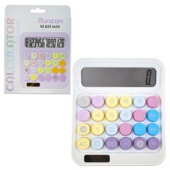 RUNZON HESAP MAKİNESİ RETRO RENKLİ BÜYÜK (PİLLİ VE GÜNEŞ ENERJİLİ)