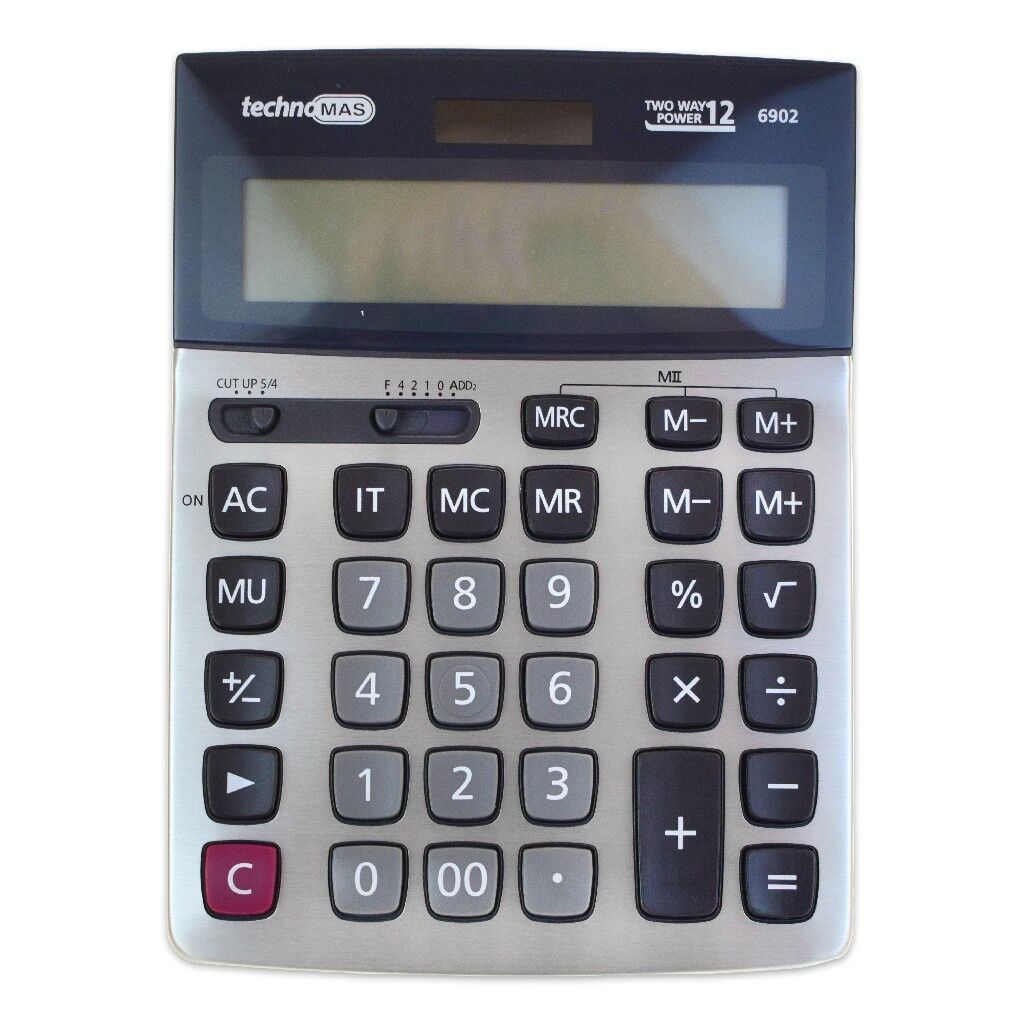 MAS HESAP MAKİNESİ OFİS TİPİ BÜYÜK BOY(PİLLİ VE GÜNEŞ ENERJİLİ)