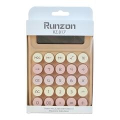 RUNZON HESAP MAKİNESİ RETRO RENKLİ BÜYÜK (PİLLİ)