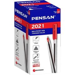 PENSAN  2021 KIRMIZI TÜKENMEZ KALEM ŞEFFAF ÜÇGEN